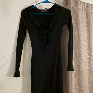Elegant Black Long Sleeve Dress